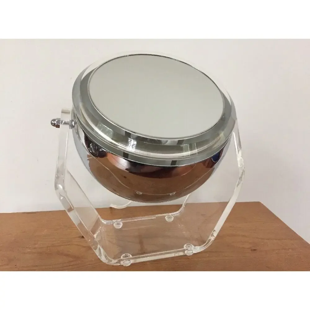 Vtg Disco Chrome Acrylic Lighted Eye Ball Light Magnifying Vanity Make Up Mirror